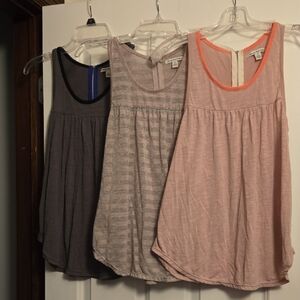 American Eagle Outfitters Women's Tank Tops - Gray, Striped, Pink